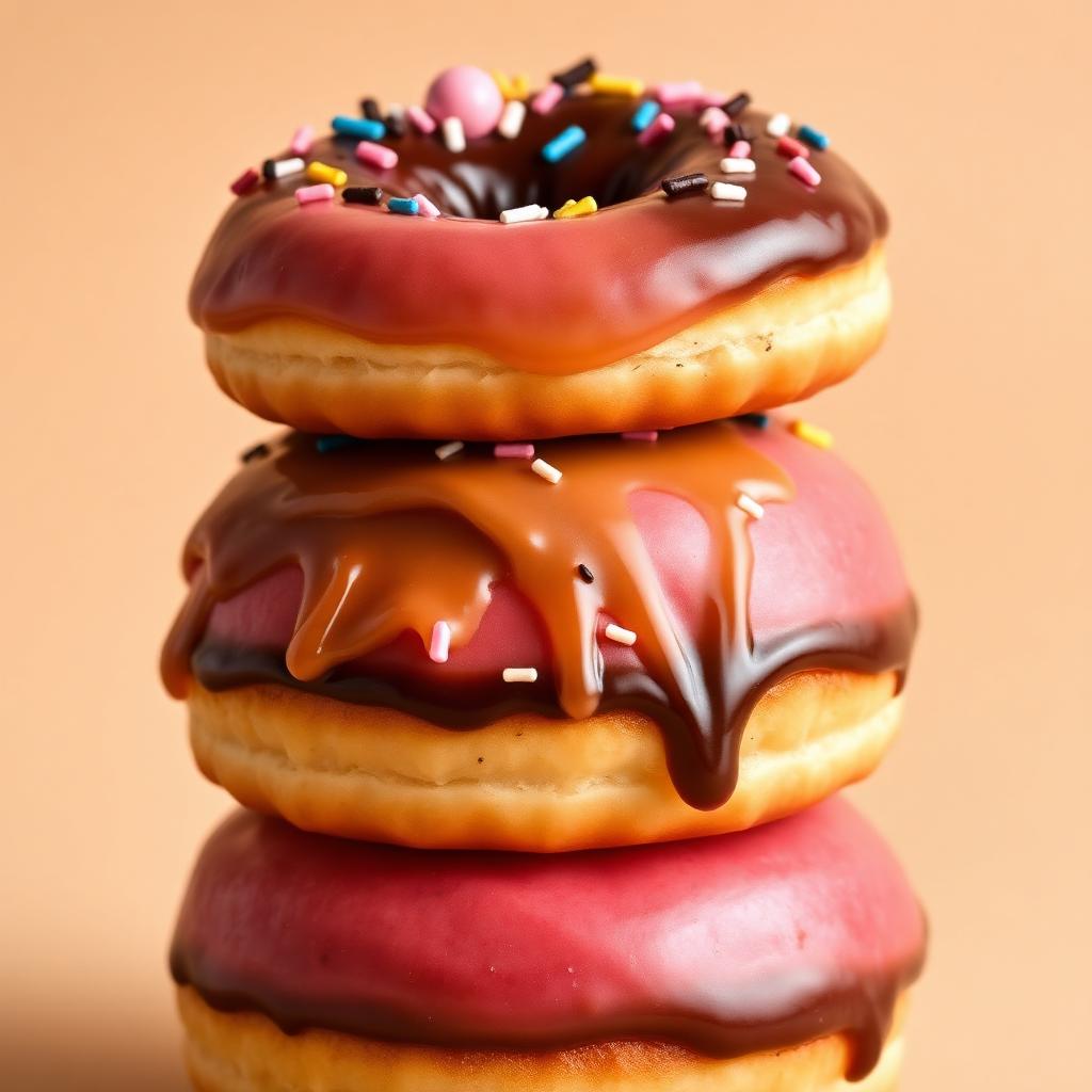 Donuts coloridos com cobertura